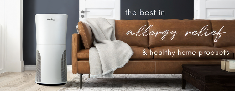 About allergybuyersclub.com banner with QuietPure Home Air Purifier