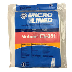 Paper Vacuum Bag, DVC Nutone 391 Microlined 3Pk