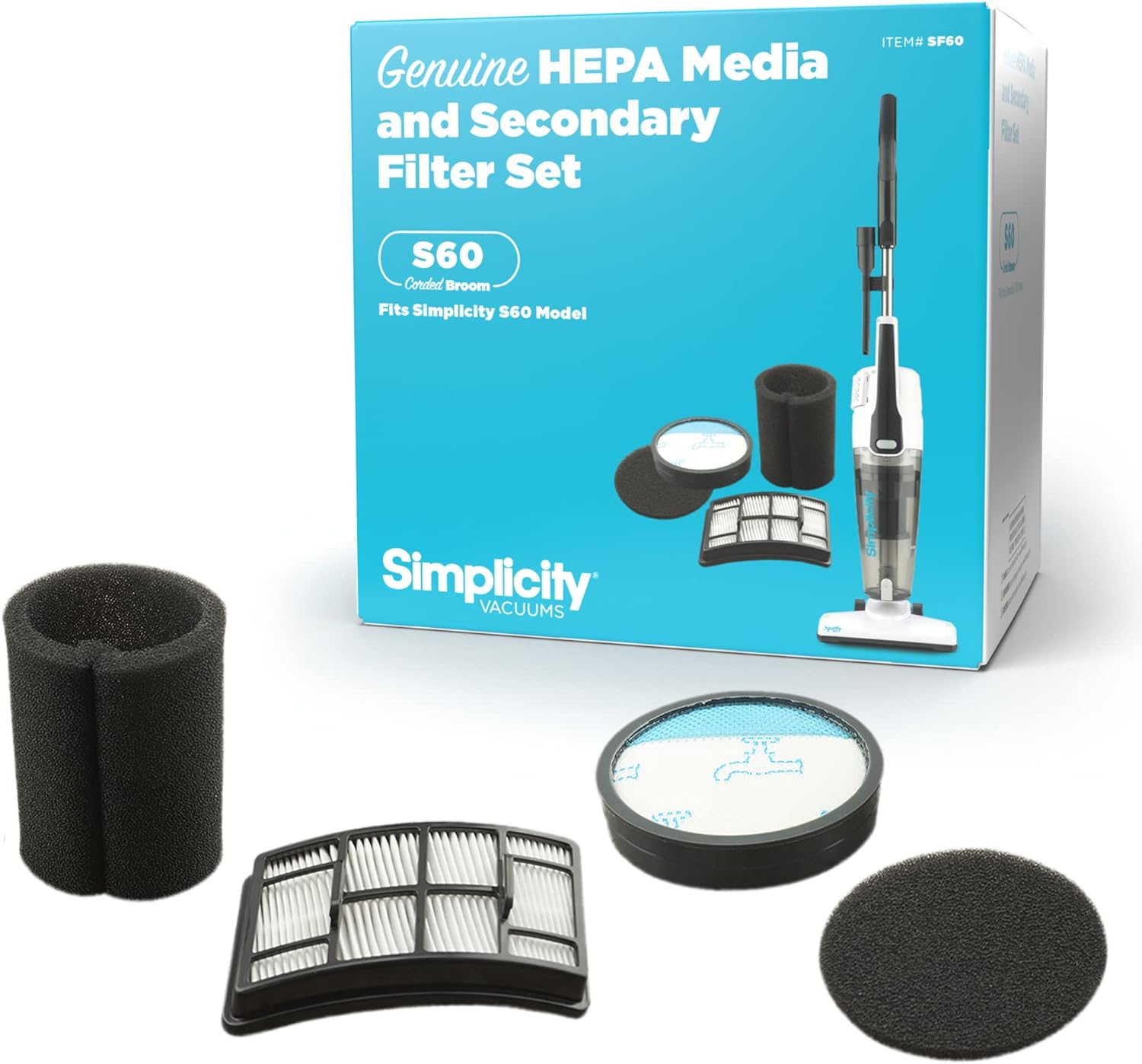 Filter Set for R60 and S60 Riccar Simplicity Spiffy Brooms