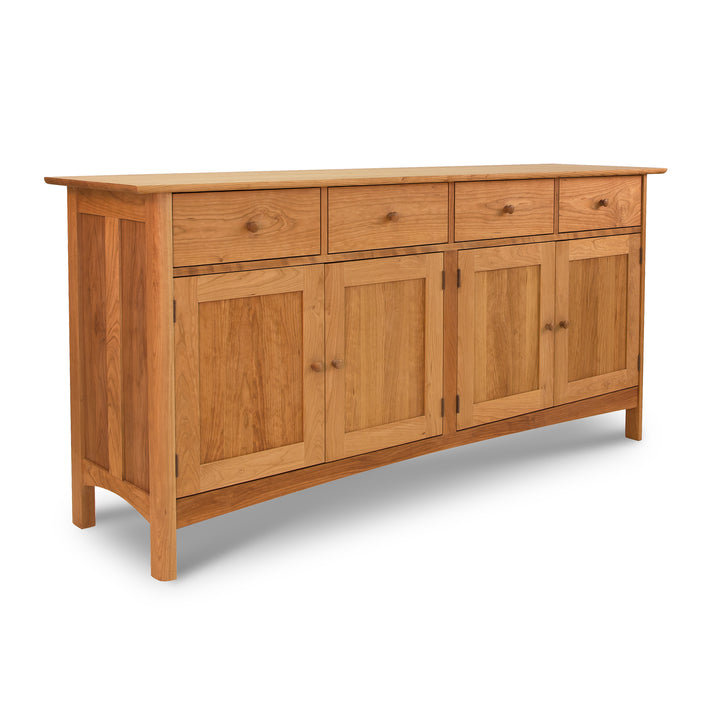 Vermont Furniture Heartwood Long Sideboard with Glass Hutch Top