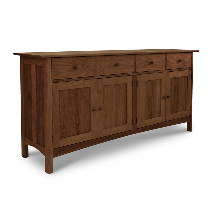 Vermont Furniture Heartwood Long Sideboard with Glass Hutch Top