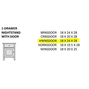 Vermont Furniture Heartwood One Drawer One Door Nightstand