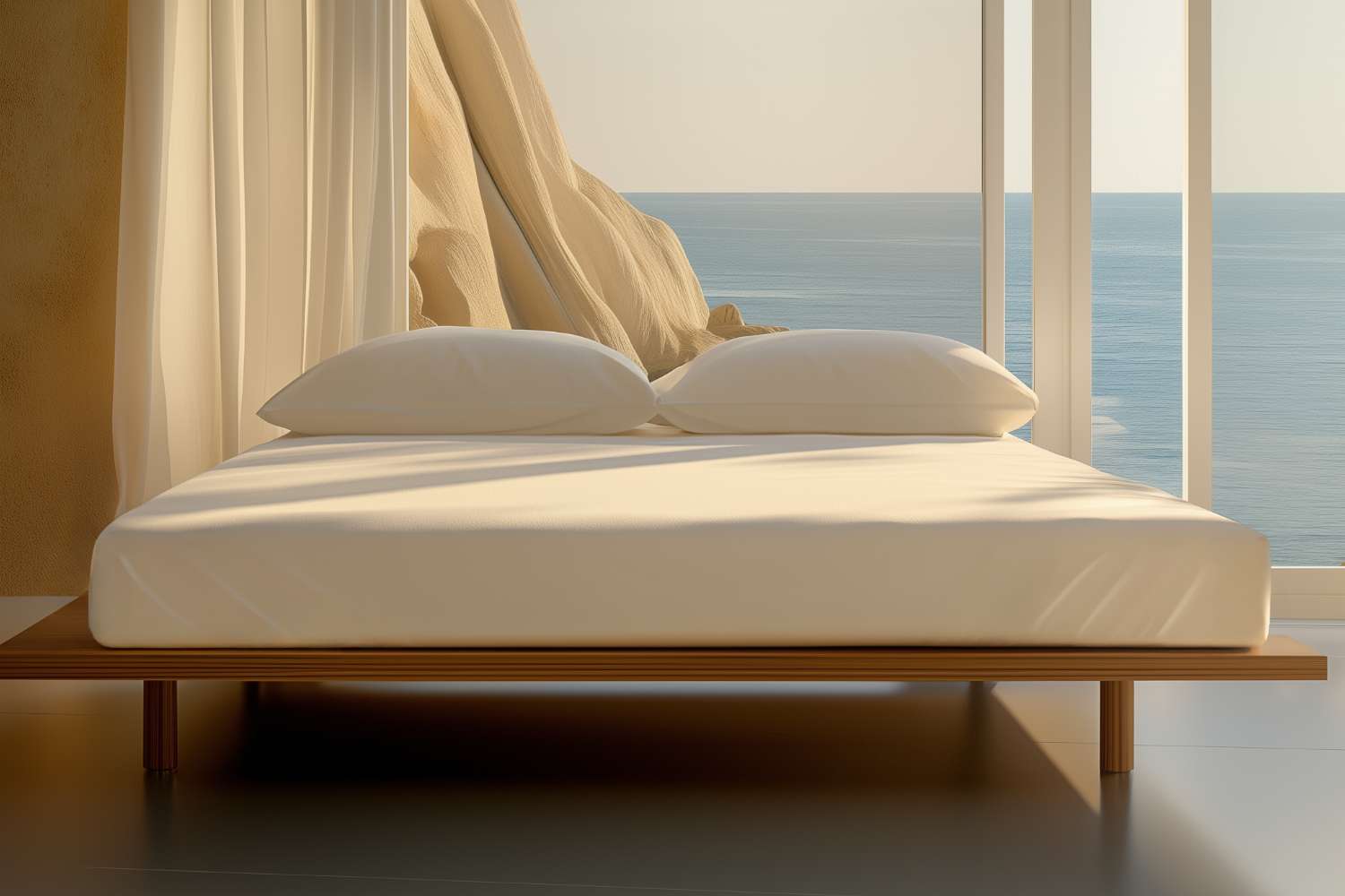 Sleep & Beyond 100% Organic Cotton Sateen Fitted Sheet
