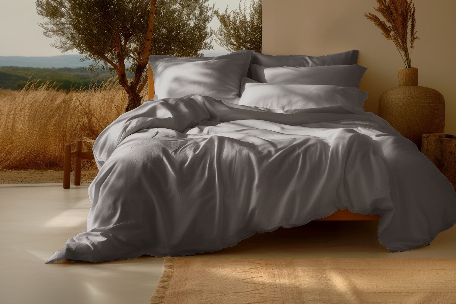 Sleep & Beyond 100% Organic Cotton Sateen Pillow Case Pair
